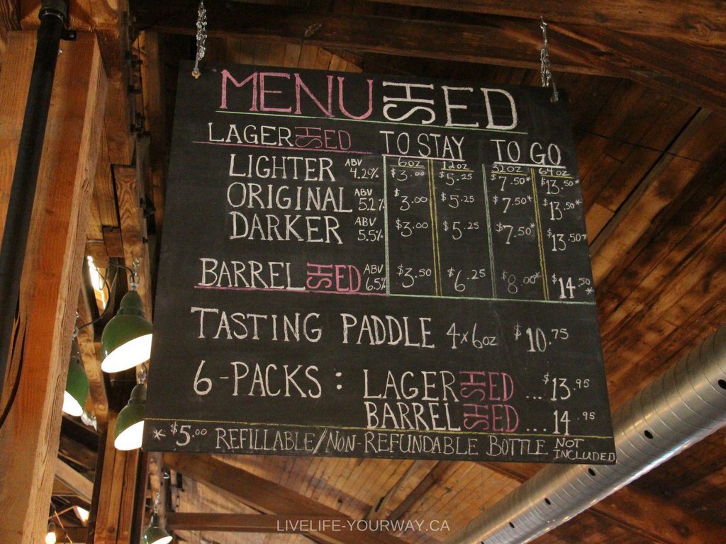 Shawn & Ed Brewing Co. Menu SHED + Pricing